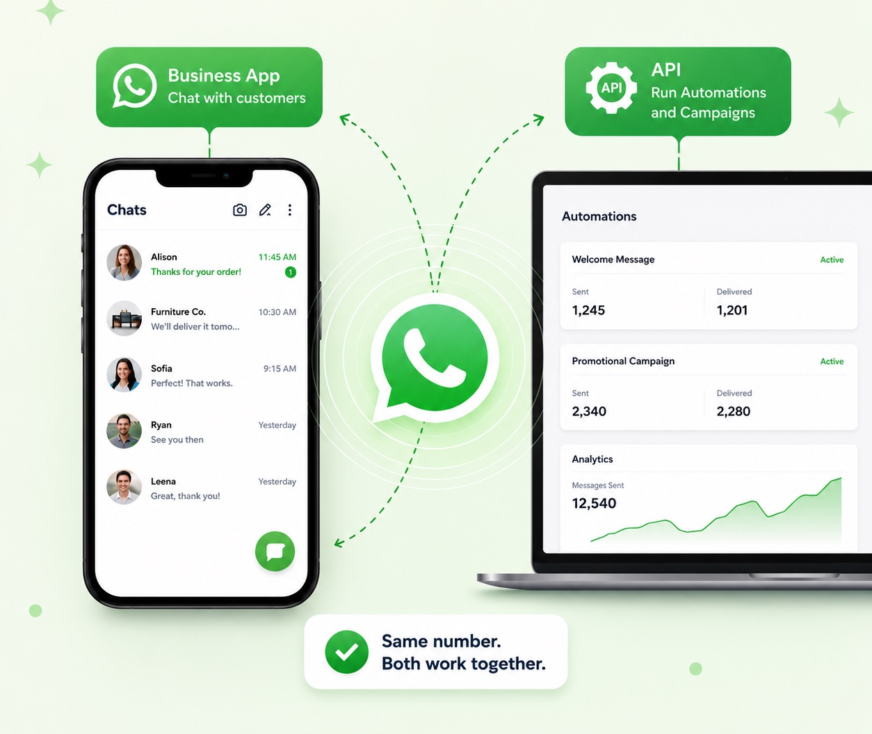 WhatsApp Business App and API on the same number