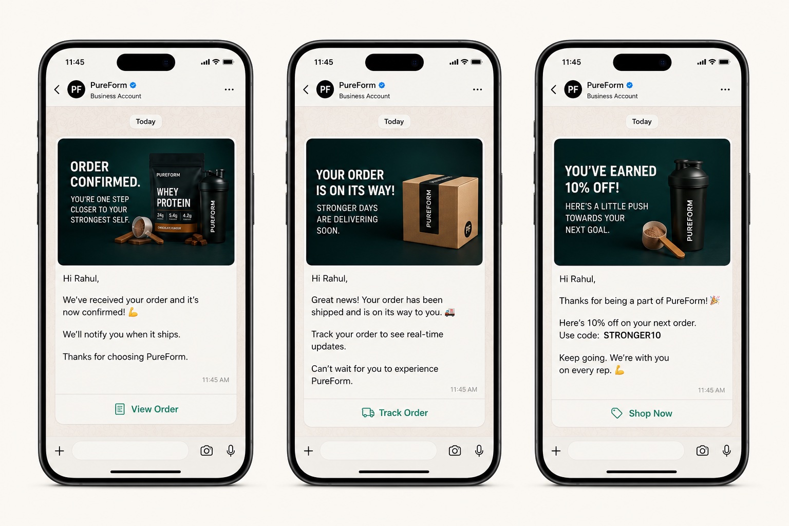 Automated WhatsApp notifications for E-commerce stores screenshot